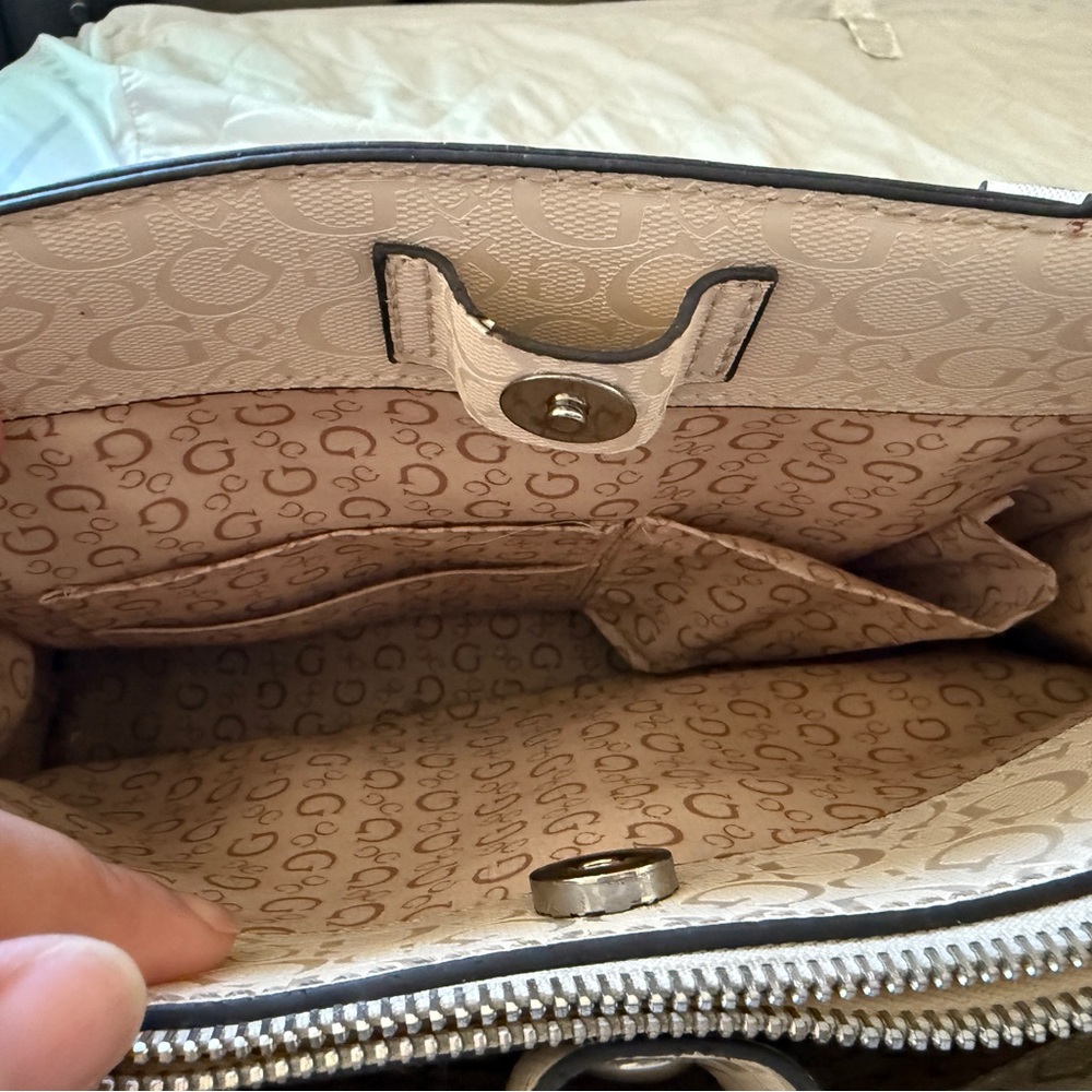 GUESS Beige Satchel with Pouch - Picture 4 of 9